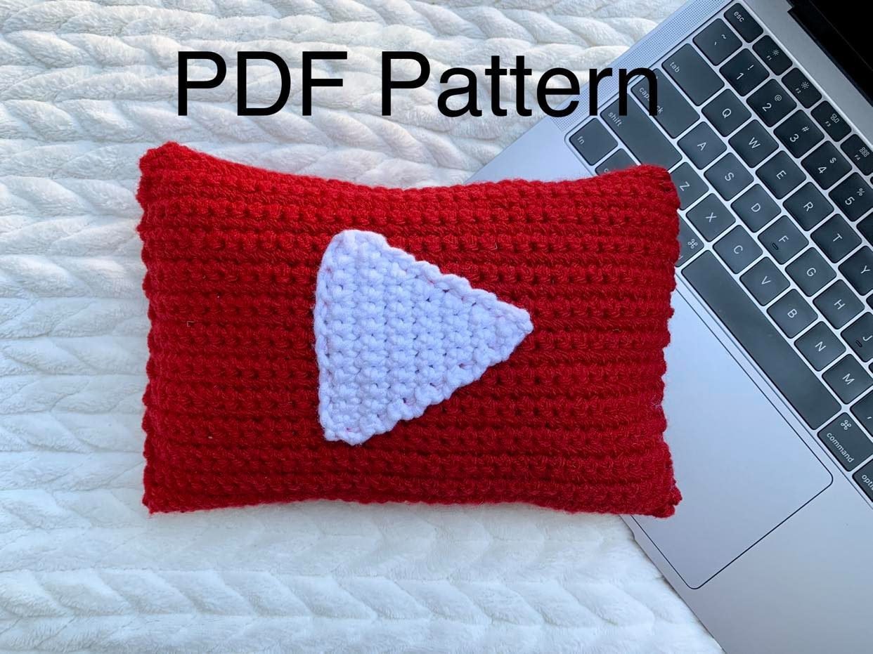 Amigurumi YouTube Play Boton Almohada Patron PDF Para Mini Almohada De Ganchillo Etsy Mexico