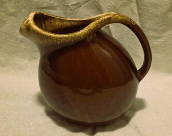 Hull Brown Drip Pitcher - Oven Proof - 2 Quarts - MCM Mid Century Charm!