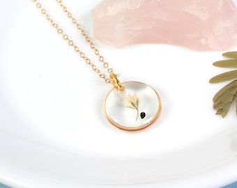 Small forget-me-not seed baby's breath necklace, miscarriage gift, stillbirth gift