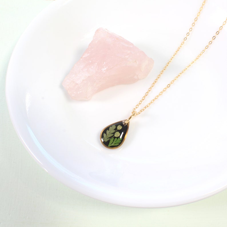 Pressed fern necklace, real plant jewelry, resin flower pendant, nature lover gift, hiker, gardener, forest, leaf, woodland, botanical, boho image 10