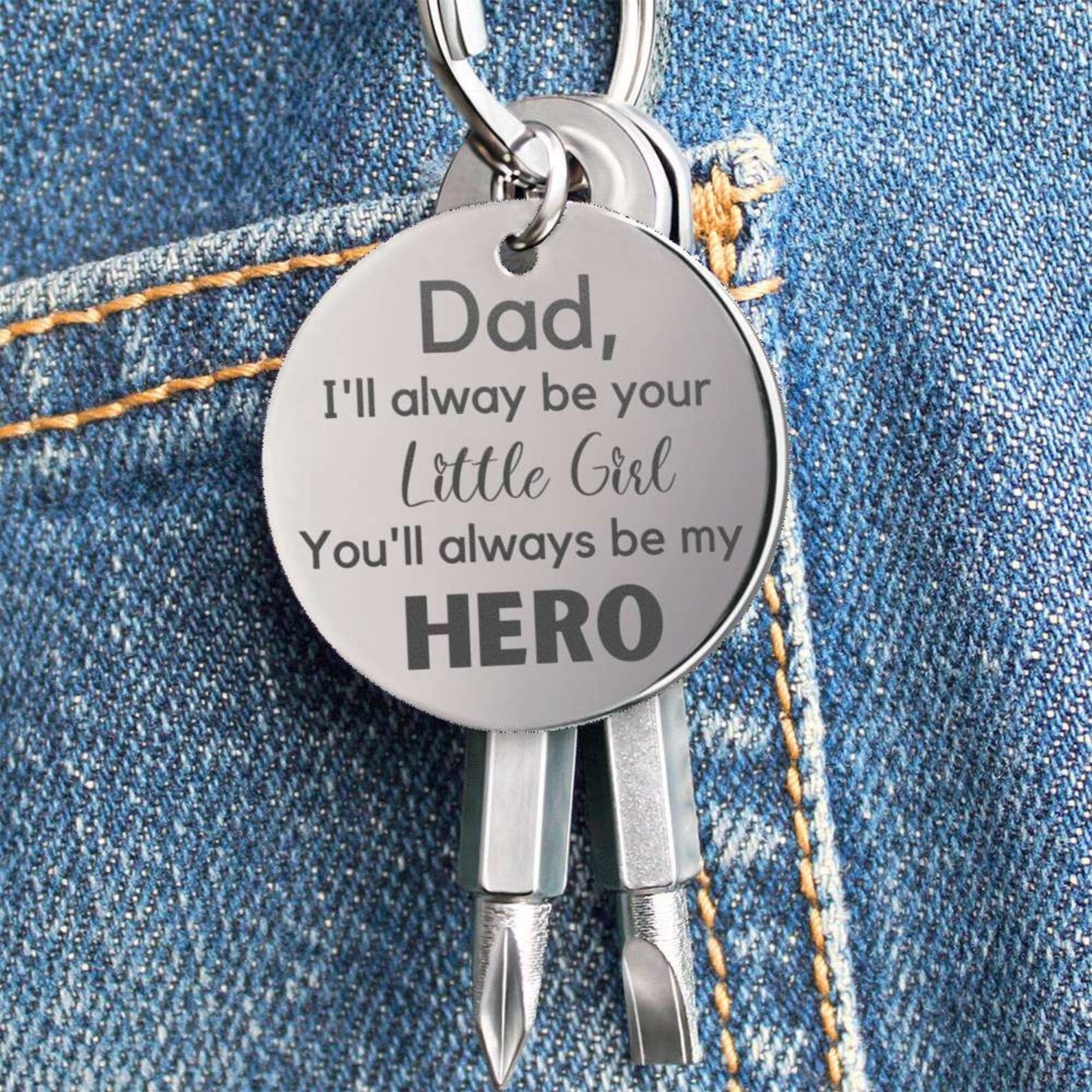 Personalized Keychain for Dad Gift from Daughter Etsy
