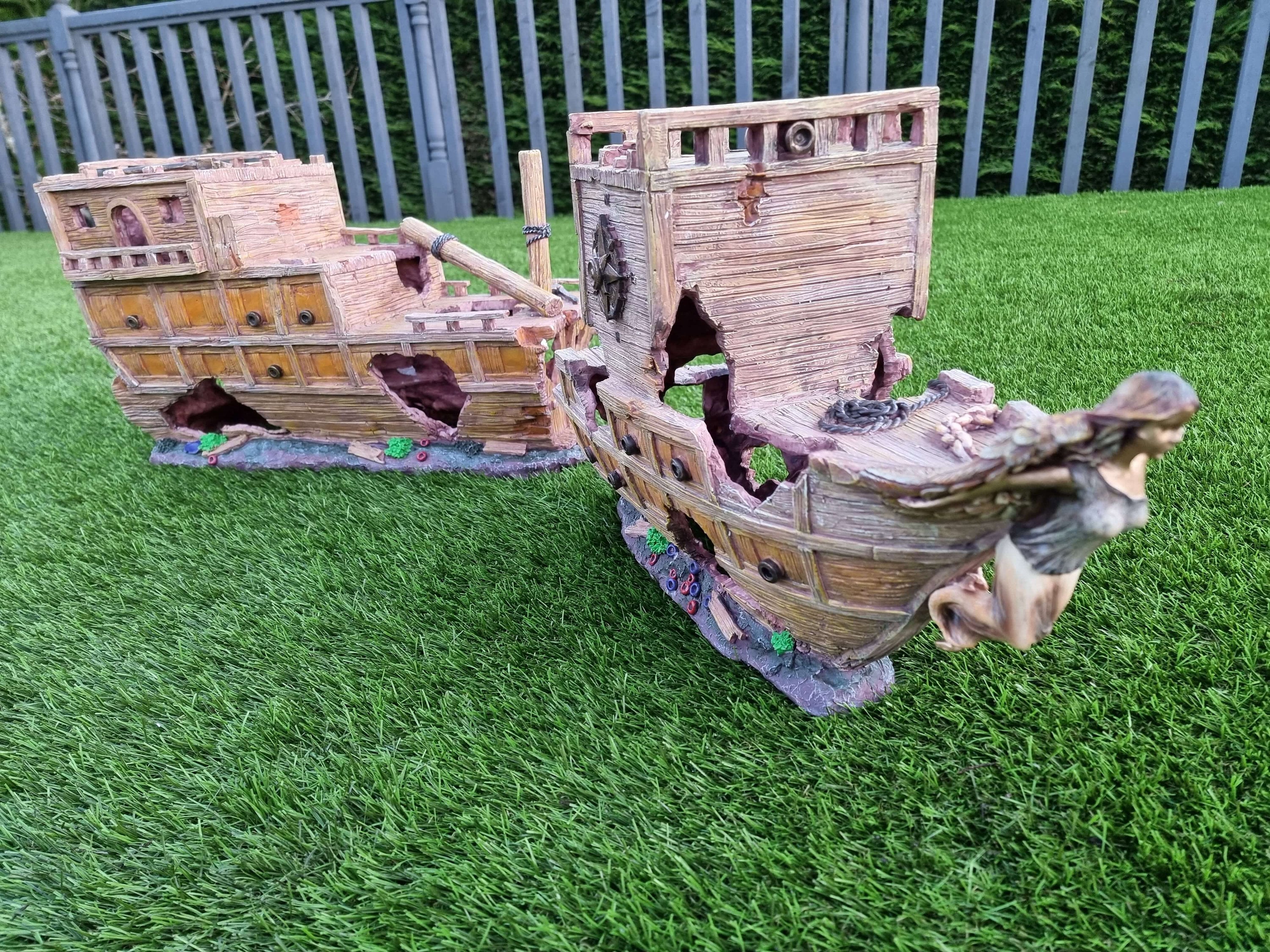 Clear View Garden Aquarium Shipwreck Galleon - 1m Sunken Pirate Ship