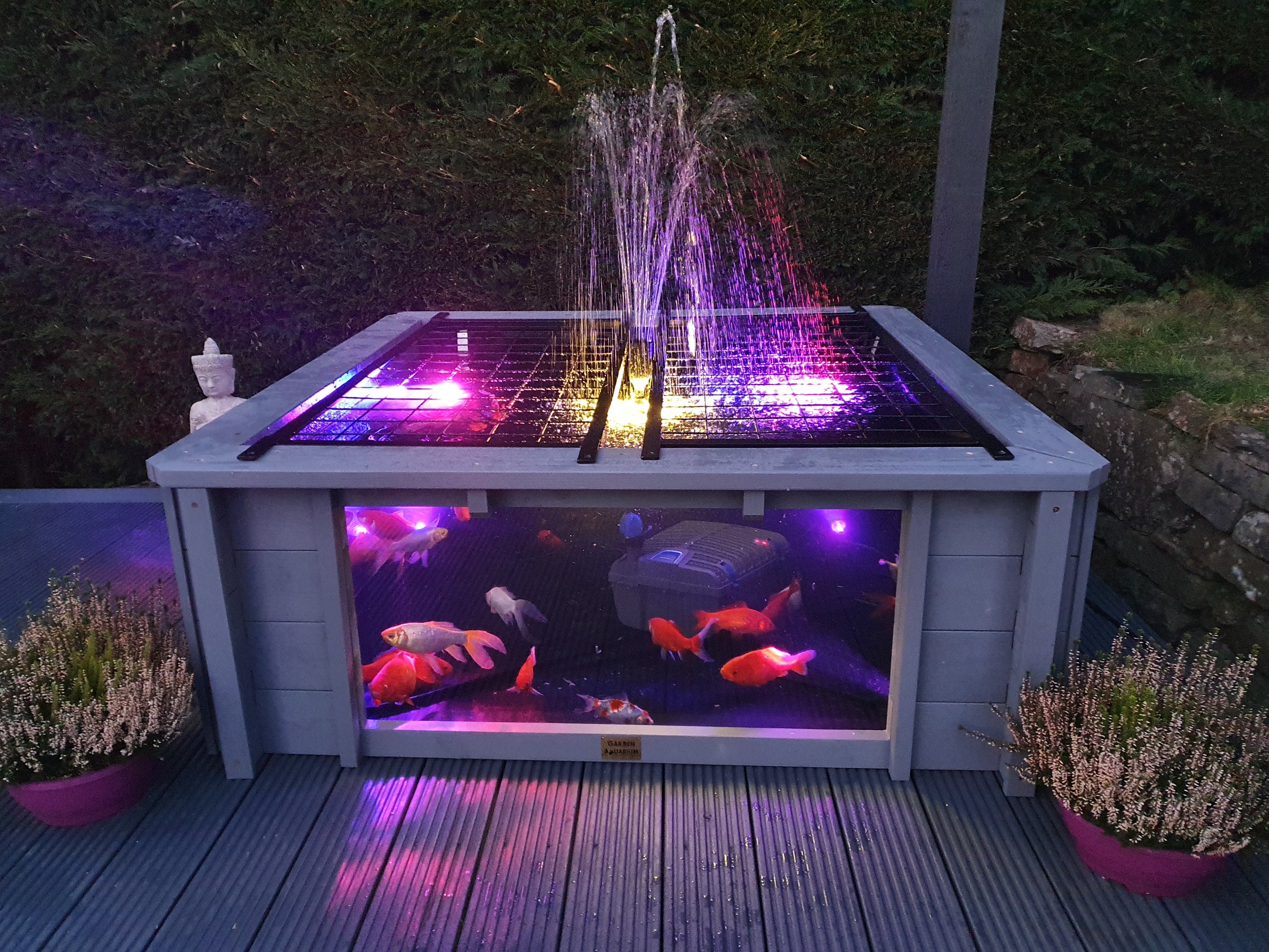 Lotus Clear View Garden Aquarium Raised Fish Pond With Windows and