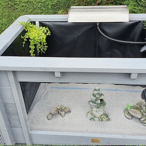 Iris Rectangle Clear View Garden Aquarium - Raised Rectangle Fish Pond with Window