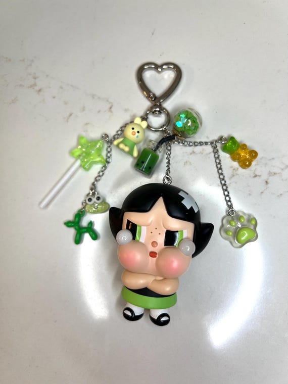 キーホルダー・キーリング CRYBABY X POWERPUFF GIRLS SERIES KEYRING BUTTERCUP CRYBABY x Powerpuff Girls Plush- BUTTERCUP from Official