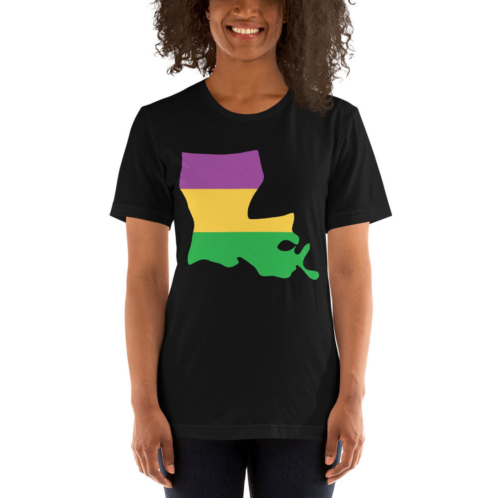 Louisiana Mardi Gras Shirt for Women Louisiana State Mardi Gras Top for