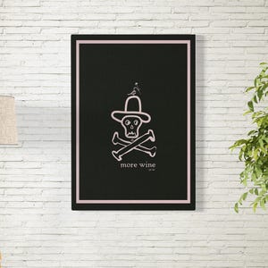 Mehr Wein - Skull Art Print - Instant Download, mehrere Größen, wunderliche Wand-Dekor