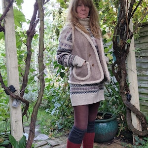 Great British  tweed gilet with wool trim size M-L designer upcycled