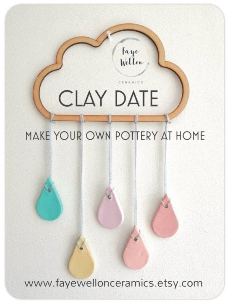CLAY DATE Pottery at Home Kit Airdry Clay Craft Kit Set of Etsy