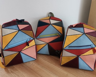 Sewing pattern backpack leather leather backpack