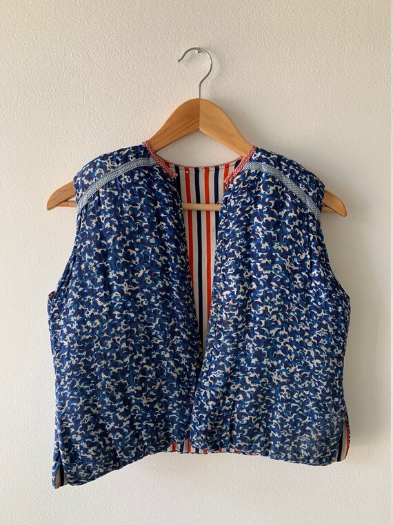 ANTIQUE AMERICANA 1950s reversible handmade vest