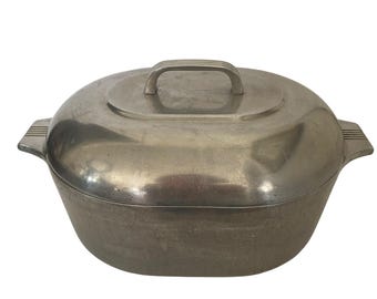 Wagner Ware Sidney O Magnalite 4265P Tapa de sartén ovalada Vintage USA MCM