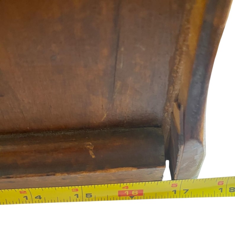 Máquina de coser Singer antigua de madera, caja de madera curvada, asa, sin herrajes, solo la tapa. imagen 6