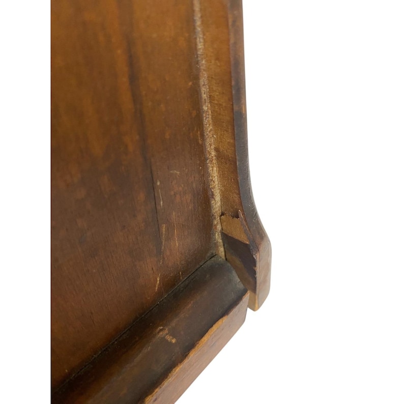 Máquina de coser Singer antigua de madera, caja de madera curvada, asa, sin herrajes, solo la tapa. imagen 19