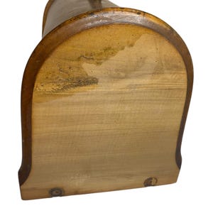 Máquina de coser Singer antigua de madera, caja de madera curvada, asa, sin herrajes, solo la tapa. imagen 9