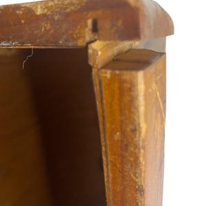 Máquina de coser Singer antigua de madera, caja de madera curvada, asa, sin herrajes, solo la tapa. imagen 14