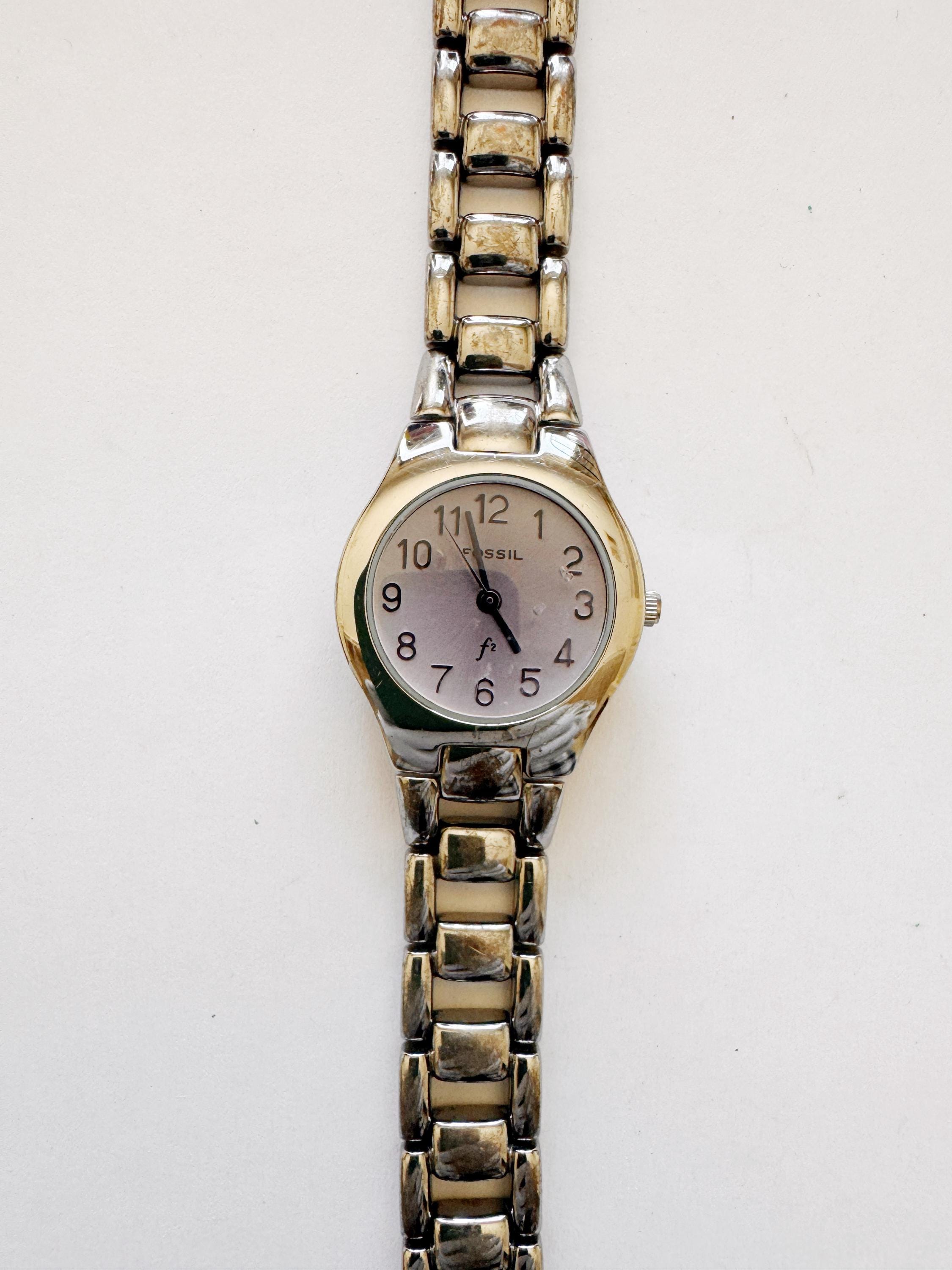Working Fossil F2 Watch Women ES-9349 21mm Oval MOP Crystals Red Leather Fit 7in Fossil F2 Watch - Etsy main image 3