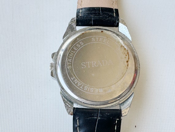 vintage strada men's stainless steel quartz watch… - image 5