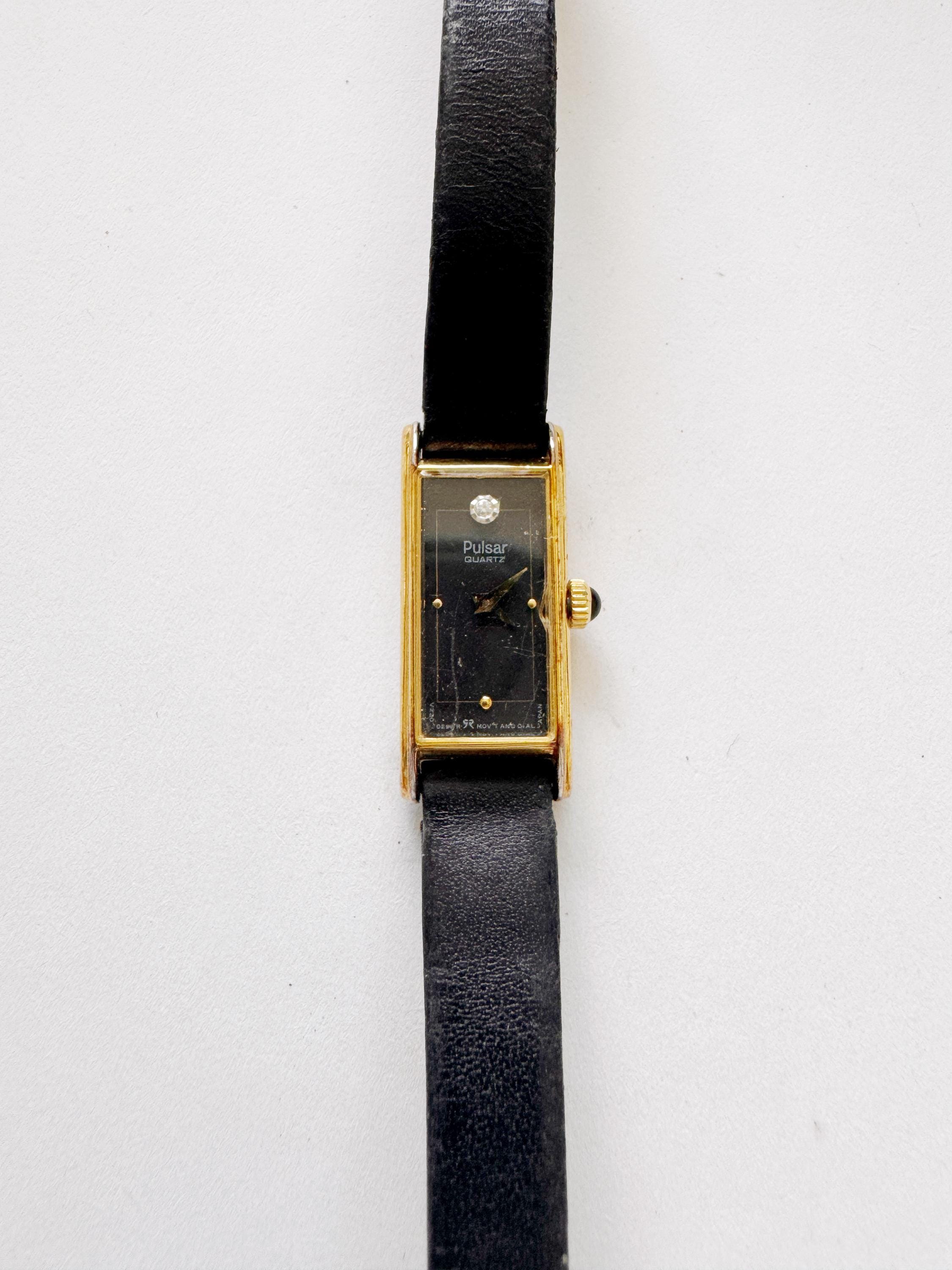 Pulsar Quartz Watch Black Gold - Etsy display picture 2