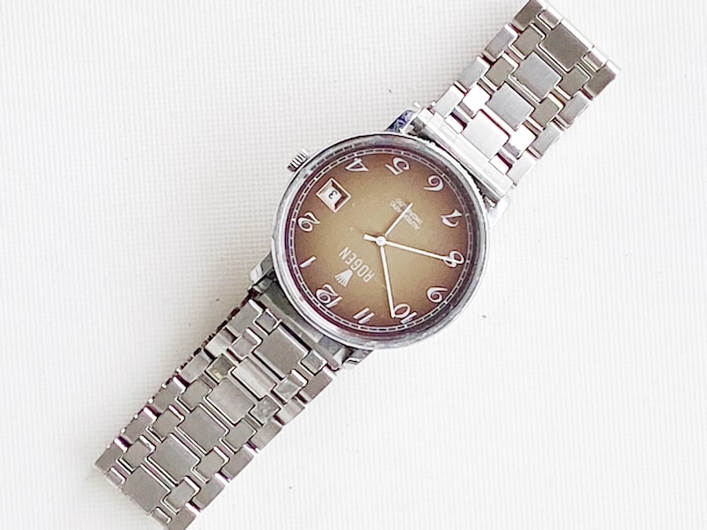 vintage rogen incabloc men's automatic watch, 33mm case, running with signs of aging image 2