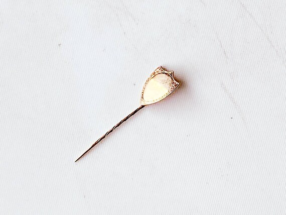 Vintage 9k gold pin brooch, 2 inches, weighs 2.8 … - image 2