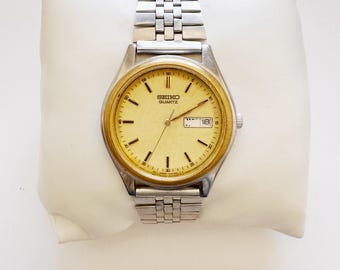 Reloj de cuarzo Seiko 7N43-9041 – 37 mm, acero inoxidable, para hombre (en funcionamiento)