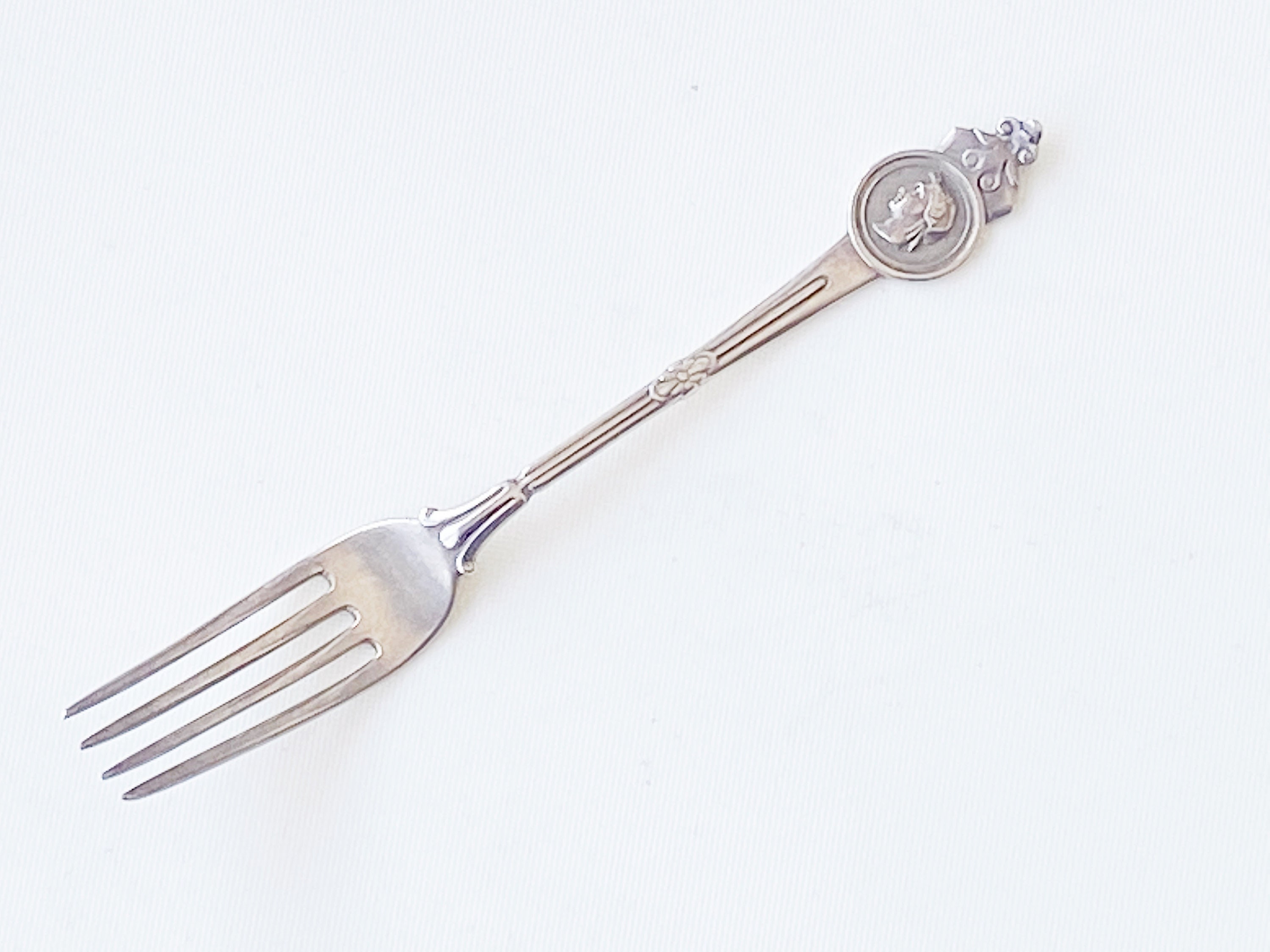 A vintage gorham sterling silver fork with a portrait of a Etsy