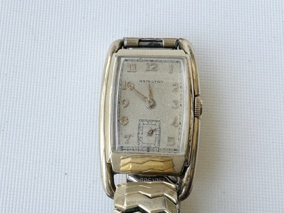 vintage hamilton 14k filled gold art deco men's m… - image 2