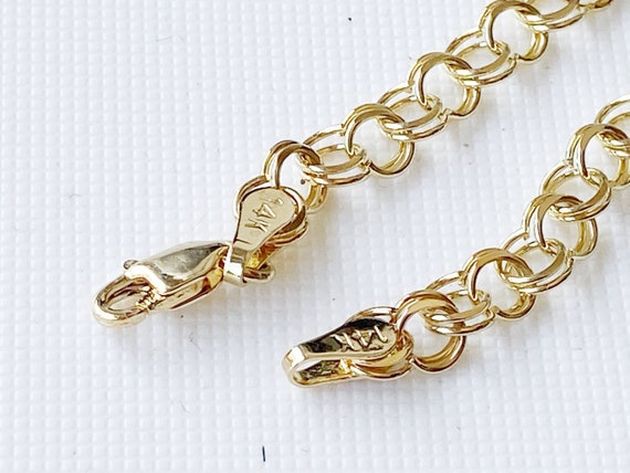 14k gold bracelet, 7.25 inches, 14k mark - image 6