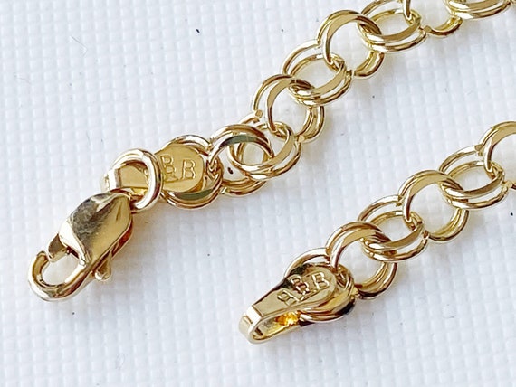 14k gold bracelet, 7.25 inches, 14k mark - image 5