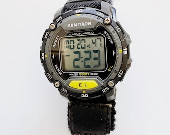 Armitron Digital Sport Watch 41mm Alarm Chrono EL Backlight 330FT Water Resist Men’s Outdoor