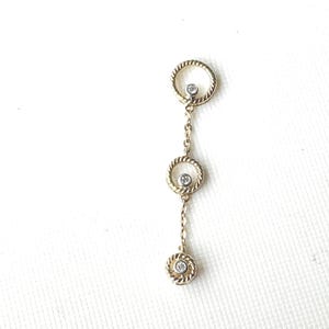vintage 10k yellow gold diamond pendant 1.5 inches tall