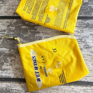 Schwimmflügel-Tasche mit Reissverschluss | Wetbag | gelb rosa blau | Nasstasche Feuchttasche Bikini-Tasche Schwimmbadtasche