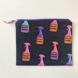 Mäppchen groß flach Reissverschluss | Bullshit Remover | schwarz pink bunt | Stifte Kosmetik Krimskrams Stricknadeln Häkelnadeln