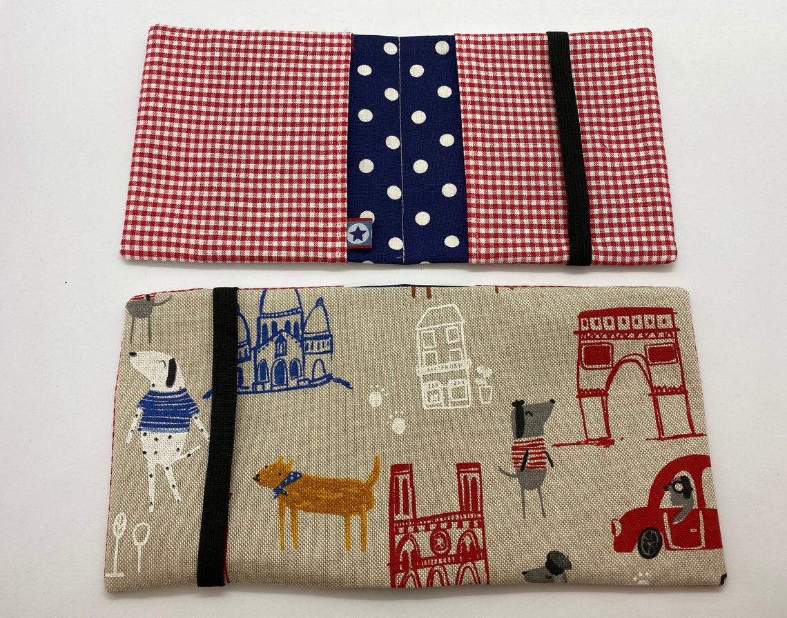 PixibuchHülle Hund Paris Frankreich blau rot weiß für Etsy