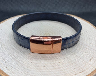 Schlangenleder Lederarmband mit magnetischen Verschluss
