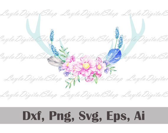 Download Floral Antlers Svg Floral Horn Svg Floral Deer Antlers Svg Etsy 3D SVG Files Ideas | SVG, Paper Crafts, SVG File