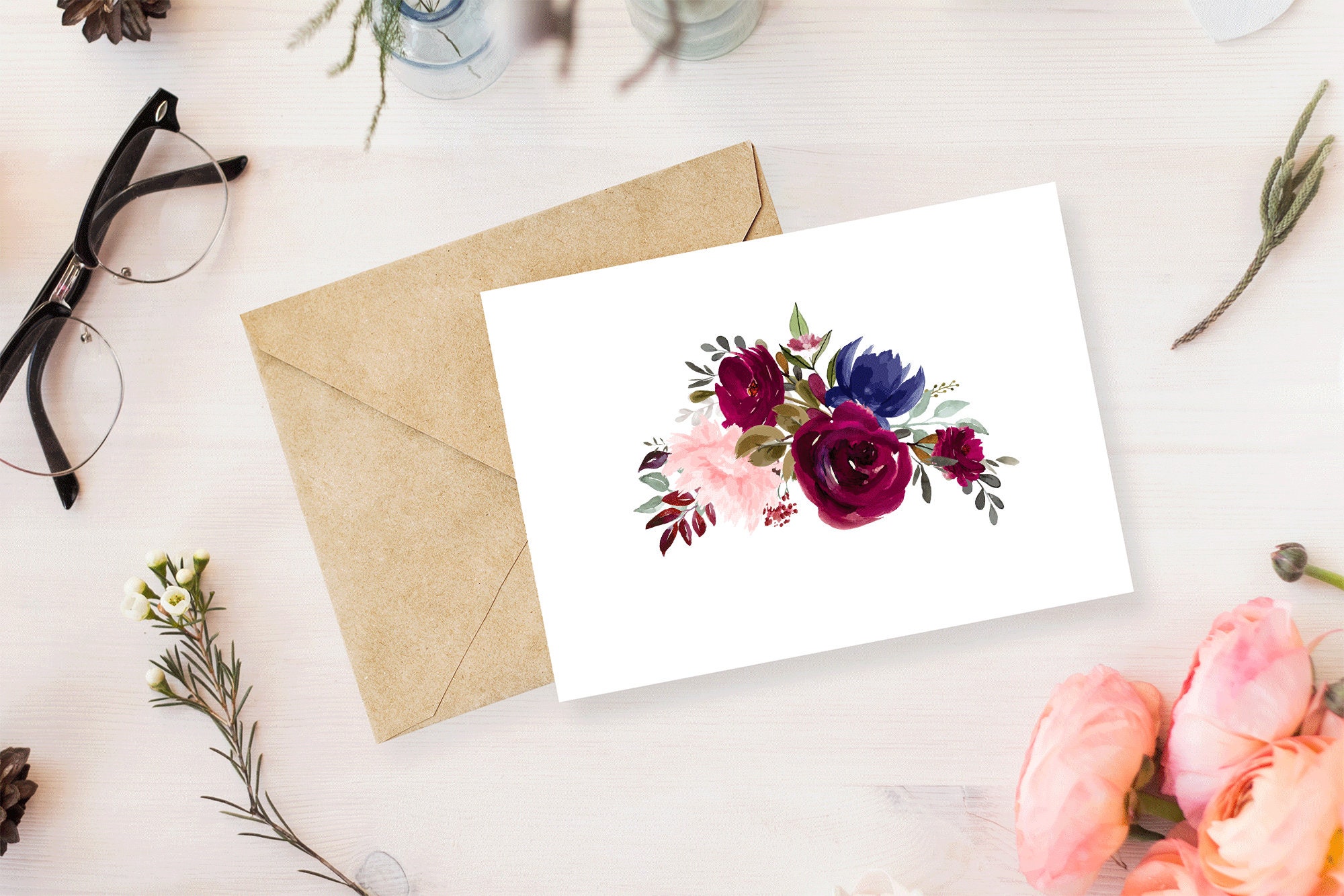 Burgundy Floral png files Rose Flower png Purple Floral png | Etsy