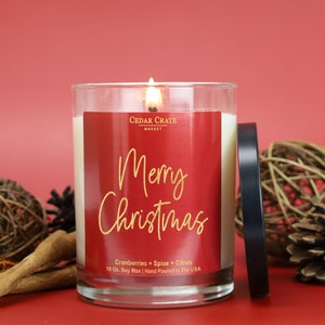 Christmas Decor - Merry Christmas - Holiday Decoration, Xmas Gift, Holiday Candle, Holiday Decor, Christmas Candle, Funny Candles For Women