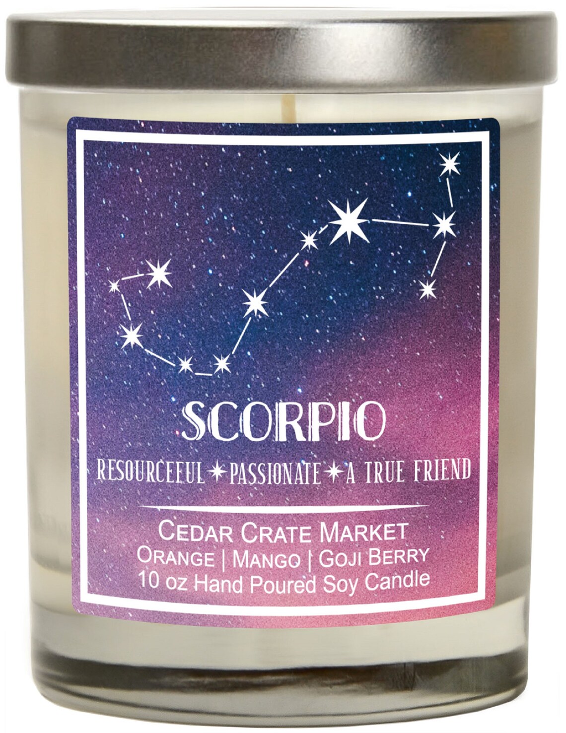 Scorpio Candle Astrology Candles Scorpio Gifts Horoscope Etsy