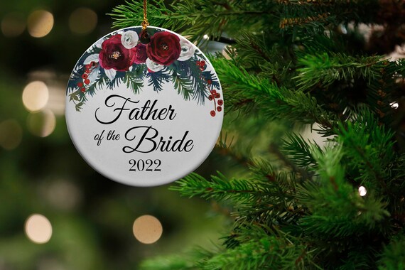 A Bride For Christmas 2022 Father Of The Bride 2022 Round Ceramic Christmas Tree | Etsy