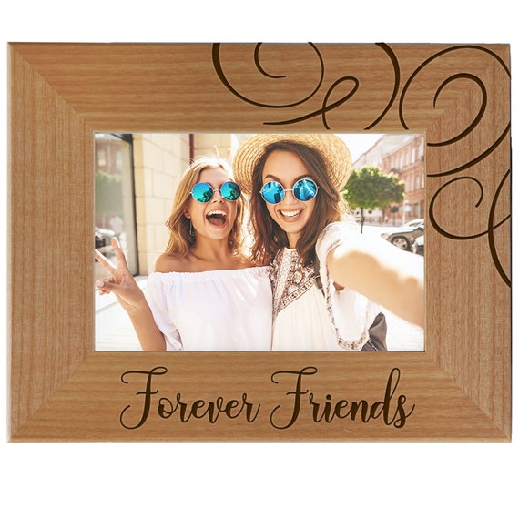 Best Friend Picture Frame Forever Friends Engraved Natural Wood