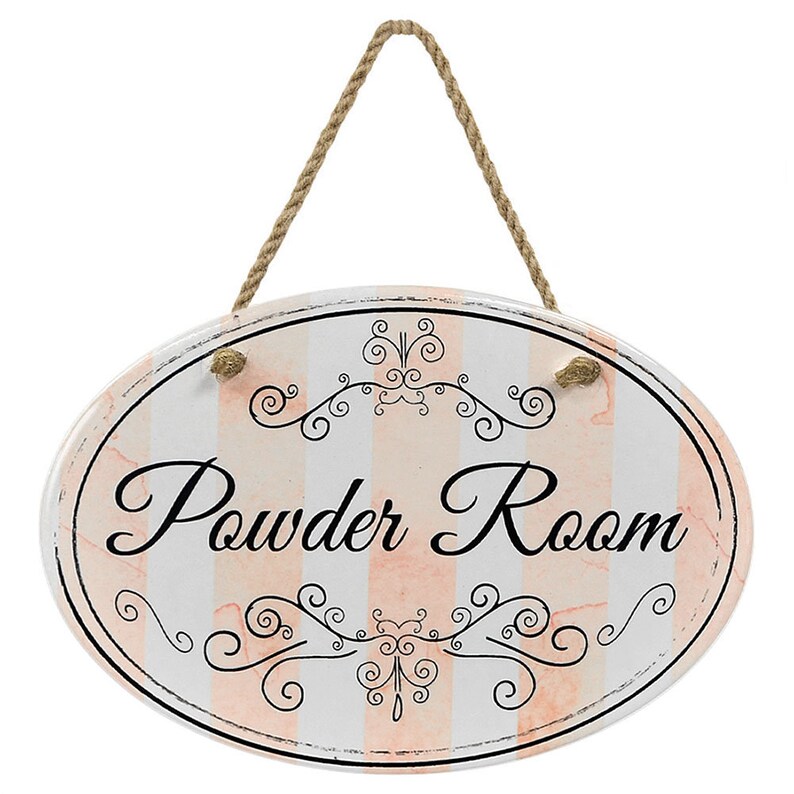 Powder Room Ceramic Bathroom Sign 4 Designs 8 3/4 Etsy