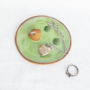 Handmade rabbit bowl, ceramic jewelry bowl, artisanal ring holder, women&#39;s gift