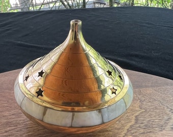 Brass and Mother of Pearl Incense Burner | Made in India