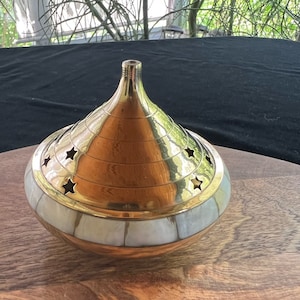 Brass and Mother of Pearl Incense Burner | Made in India