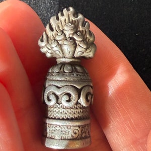 Tibetan Vajra Seal | Metal | Approx 1.5 inches Long by .5 inches Wide | Tibet