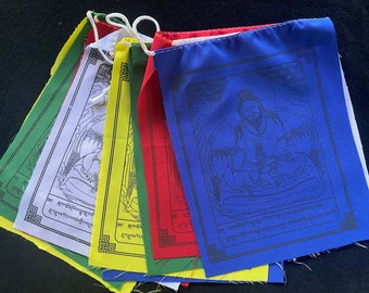 Thangtong Gyalpo Prayer Flags |Tibetan Prayer Flags | 6in x 7.5in | 1 set of 10 flags | Iron Bridge Maker