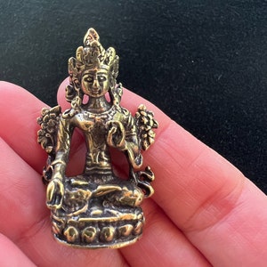 Small White Tara Statue | Handmade | 1.75 inches by 1 inches