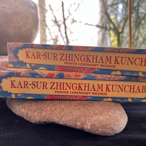 Kar-Sur Zhingkham Kunchab Prayer Ceremony Incense | Dhendup Pleasure Incense Incense | Tibetan Incense | 30 sticks | 8 inch sticks